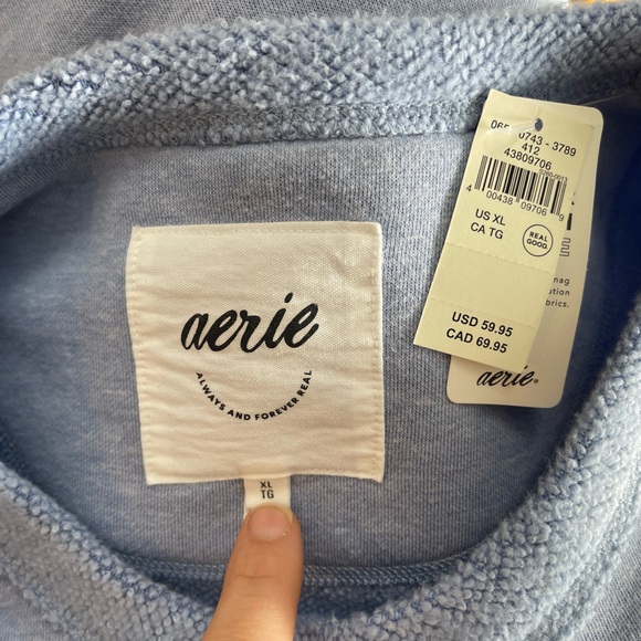 NWT Aerie Très Chic Chenille Oversized Sweatshirt in Monaco Blue - Picture 14 of 14